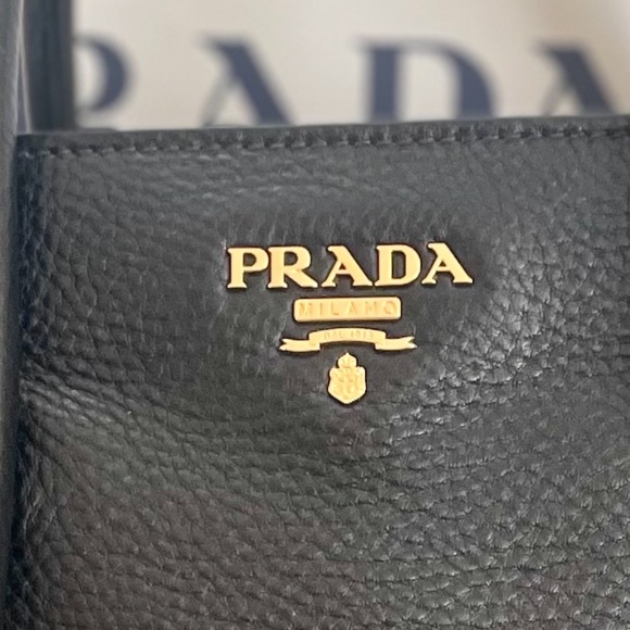 Prada Milano Vitello Daino Leather Tote in Black - Picture 3 of 12